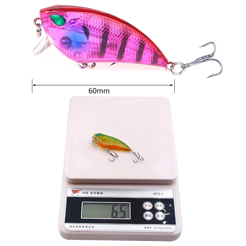 SEAPESCA توبواتر طعوم صيد سمك البلمة 6 سنتيمتر 6.5g المتذبذب إيسكا الاصطناعي الصلب بيت الأسماك Crankbait الكارب الصيد معالجة JK512