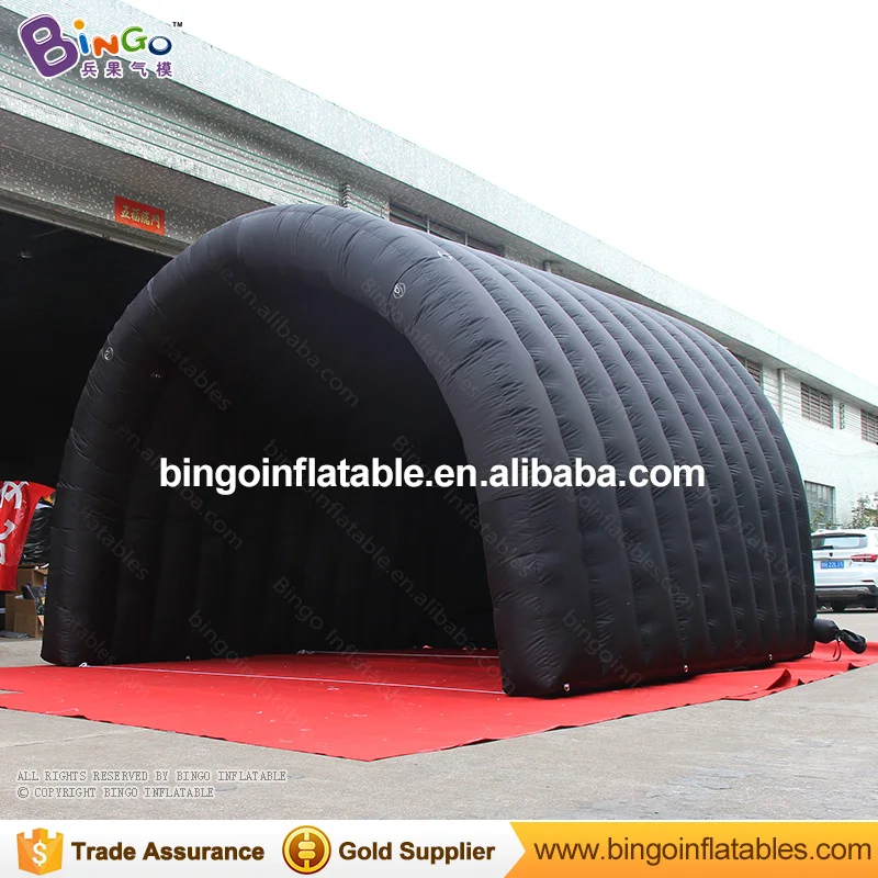  Free shipping 4X4X3m all black inflatable tunnel tent for outdoor event high quality giant blow up 