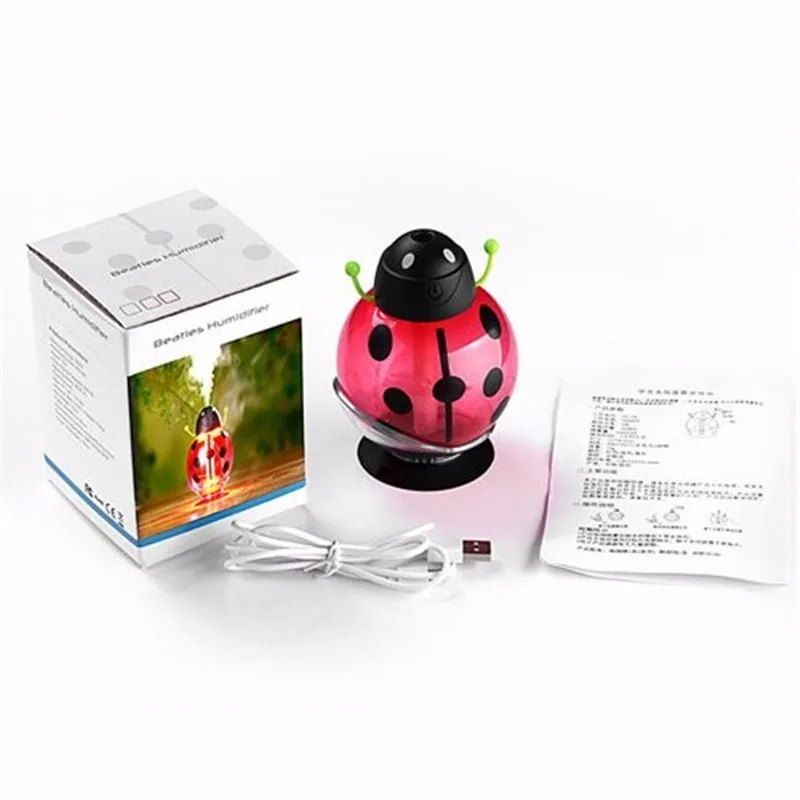 260 мл Beetle Mini USB Ночник мультфильм божья коровка Арома диффузный увлажнитель воздуха тумана автомобиля Детские аксессуары для спальни