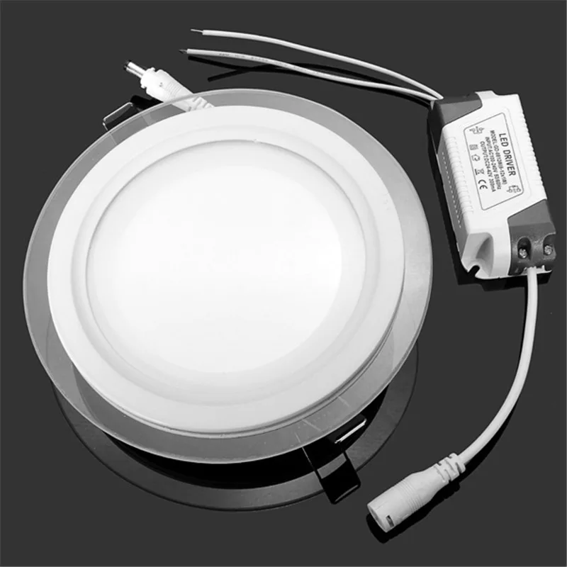 surface mounted downlight Free Shipping 24W Round/Square Glass LED Downlight Recessed LED Panel Light Spot Ceiling Down Light Warm/Natural/Cold White downlighters