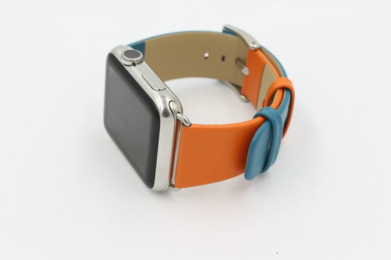 URVOI ремешок для apple watch series 5 4 3 21 пряжка кожаный ремень из нержавеющей стали для iwatch ремень современный модный Забавный дизайн стиль