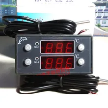 Двойной дисплей, 2 датчика, термостат, регулятор температуры, регулятор 220 В