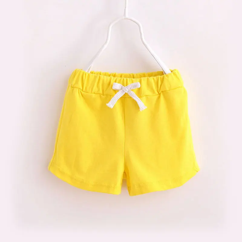 1 предмет, мягкие хлопковые короткие детские штаны для мальчиков и девочек летние детские Шорты повседневные детские шорты брюки детские одежда - Цвет: Yellow