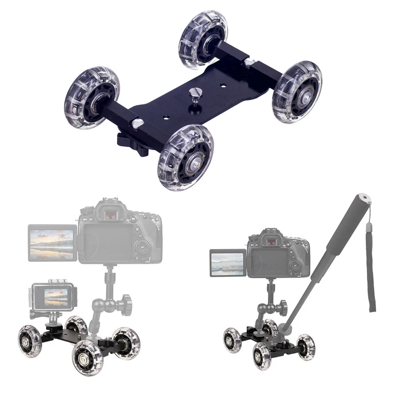 

Photography Camera Sliders Tabletop Dolly Track Slider with 11 inch Magic Arm Rail Systems for Canon DSLR Camera Smartphone
