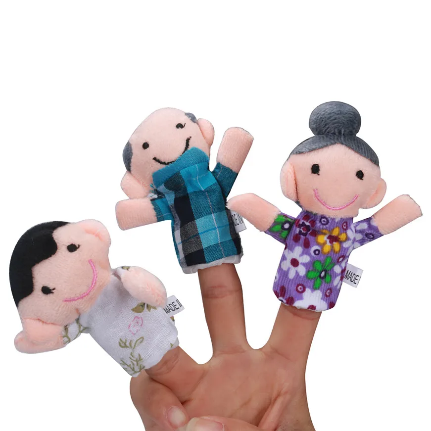 Random Color 6 Pcs Finger Even Storytelling Good Toys Hand Puppet For