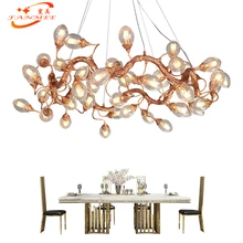 Brass Chandelier Lighting Modern Copper Chandeliers Light LED Oval Chandelier Pendant Hanging Lamp for Living Dining Room Decor willlustr copper pendant lamp brass hanging light fabric shade chandelier modern suspension lighting american country bronze