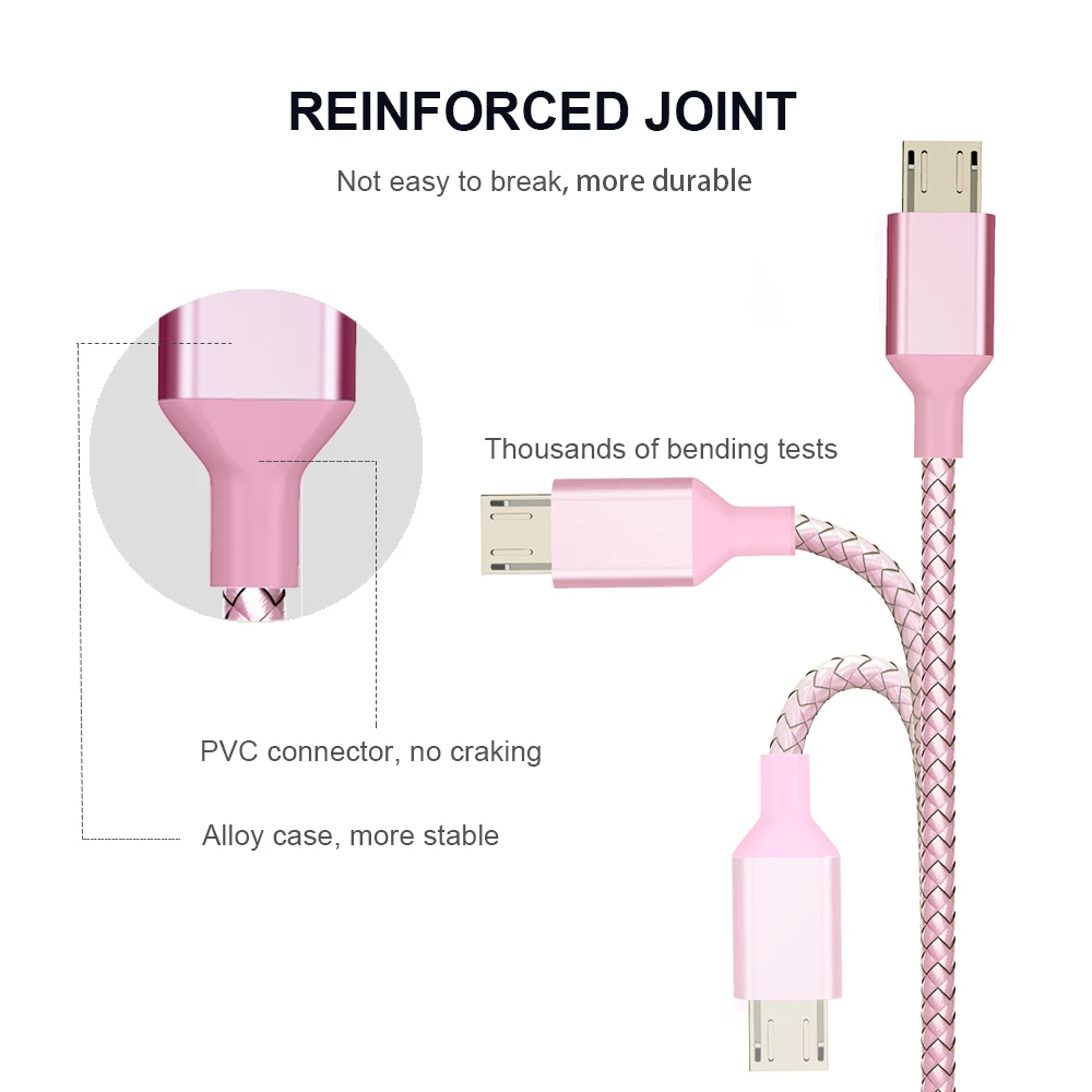 1M 2M 3M Fast Charging Micro USB Cable Nylon Braided Mobile Phone Data Sync Cord for Xiaomi Redmi Note 5 6 Pro Huawei Honor 8X 9
