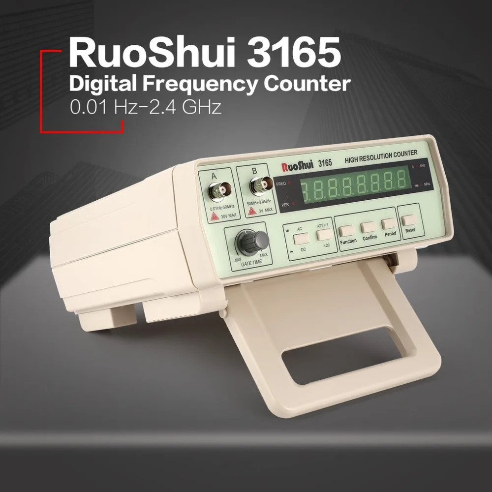 

RuoShui 3165 Digital High Precision Radio Frequency Counter Testing Meter 0.01Hz - 2.4GHz Frequency Monitor Counter Tester