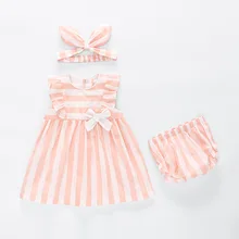 Children 3pcs Clothing 2019 Summer Baby Girls Cute Pink Clothes Dress + Shorts +headband Set Newborn Baby Girls Princess Dress menoea cute girls dress 2018 new summer mesh girls clothes pink applique princess dress children summer clothes baby girls dress