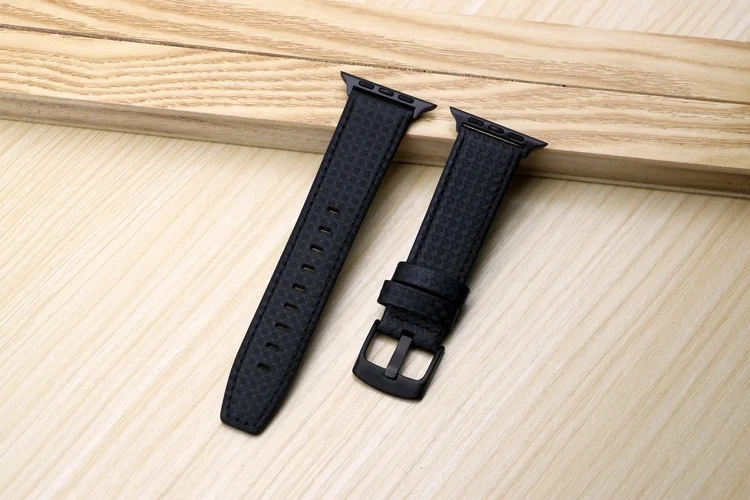 Luxury Strap for Apple watch band 42 mm 38mm Apple watch 4 3 2 1 iWatch band 44mm 40mm Carbon fiber+Leather watchband bracelet