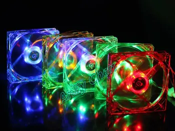 

50 Pieces LOT 80mm 80x80x25mm 5 Colors DC 12V 4Pin LED Computer Case Cooler Cooling Fan