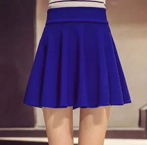 Женская юбка большого размера WKOUD, однотонные плиссированные юбки с безопасными шортами, школьные юбки-пачки с высокой талией, трапециевидная юбка DK8001