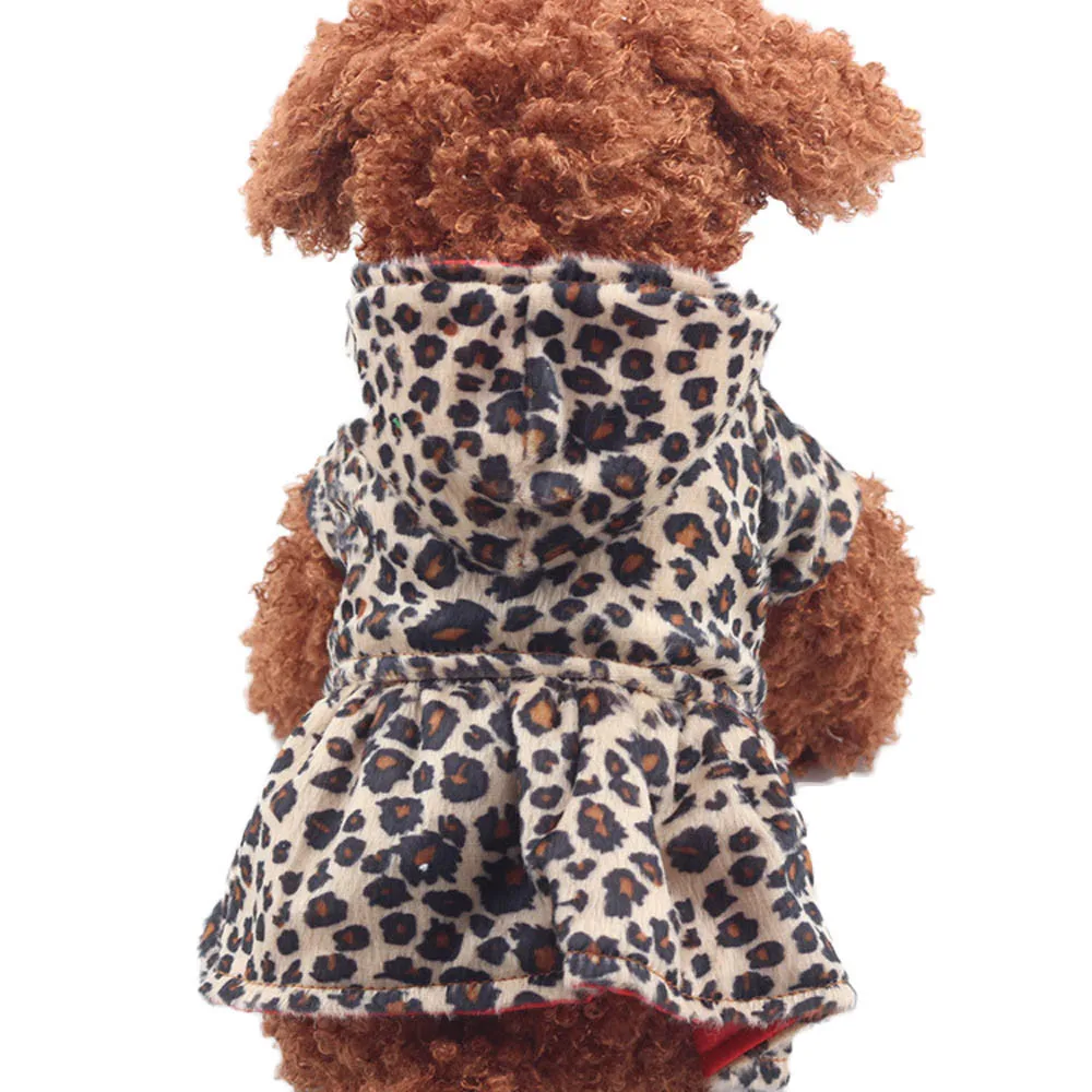 Buy Pet Dogs Leopard Dress Tops Puppy Cotton Hoodie