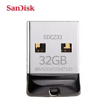 SanDisk Cruzer Fit CZ33 Super mini USB Flash Drive de 64 GB USB 2.0 sandisk pen drive de 32 GB memory stick Pen Drives 16 GB U disco