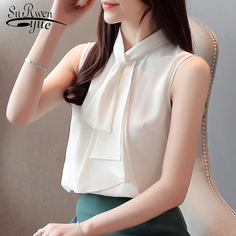 womens clothing sleeveless women shirts chiffon blouse women blouses blusas mujer de moda 2019 womens tops and blouses 3950 50