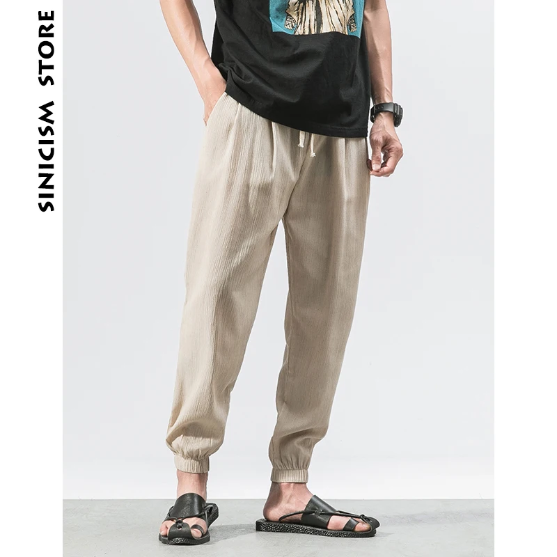 Sinicism Store 5XL льняные шаровары мужские спортивные штаны мужские повседневные летние спортивные штаны для фитнеса брюки размера плюс
