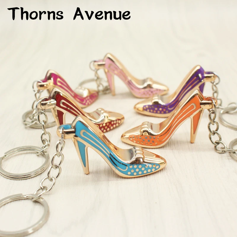 

Thorns Avenue Fashion 1PC/Lot High heels Shape Shoes Simulation Key Chain Pendant Bag Car Key Ring Accessories For Women