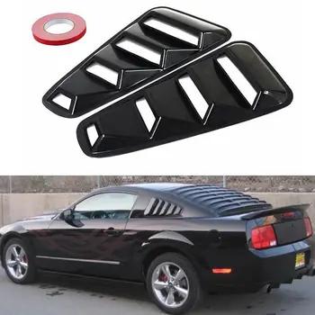 

New Black Automobile Car Side Window Blinds Vents Air Intake Panel Louver Scoop Cover Vent For Ford Mustang All Models 2005-2014