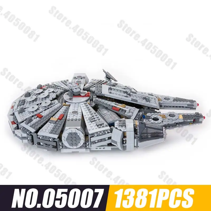 

2018 New 1381pcs Star Wars Blocks Millenaries Falcon Eagle Alpinia Oxyphylla Children Assembling Building Block Toys 05007
