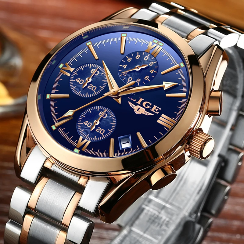 Skup Zegarek męski marka luksusowa moda kwarcowe zegarki sportowe mężczyźni pełny stalowy zegarek wojskowy wodoodporny złoty męski zegarek Relogio Masculino