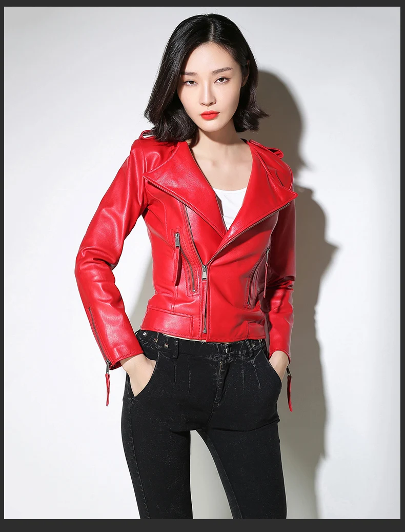 plus size red leather jacket