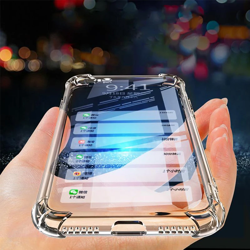 

Silicone Clear Shockproof Pour Case For iPhone 6 S 6S X 10 Xs Max XR iPhone7 Plus 6Plus 6sPlus 7Plus 8Plus Phone Cover