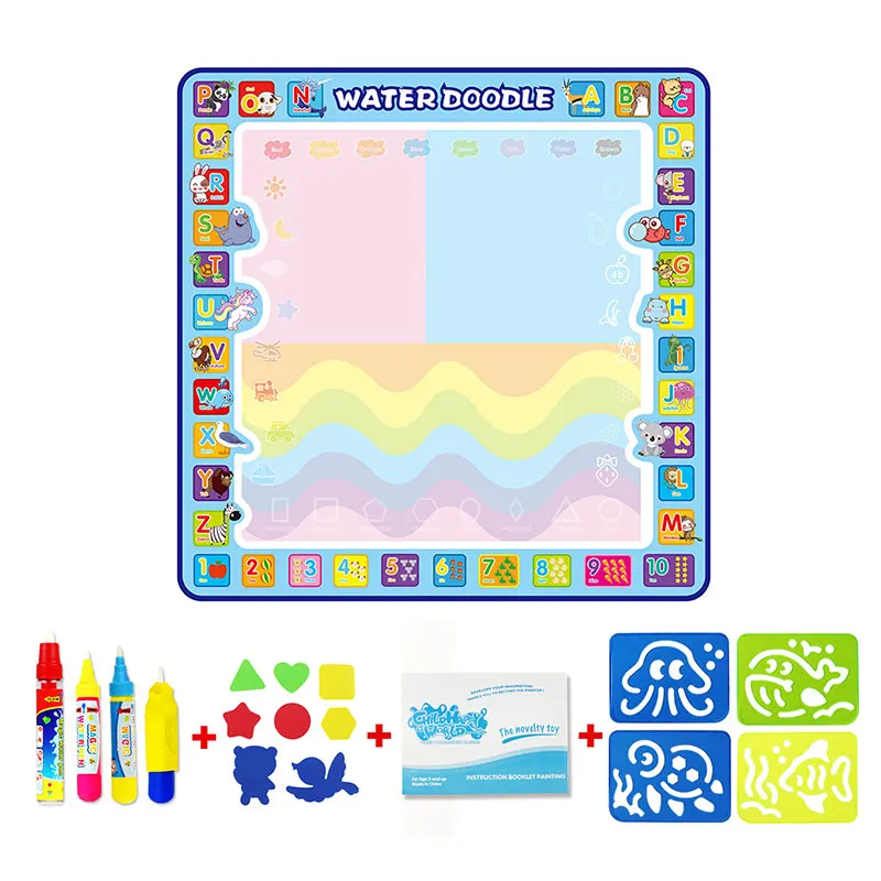 100*100 см магический водный коврик для рисования с водной ручкой рисование каракули доска живопись развивающие игрушки для детей дети ремесло> - Цвет: A