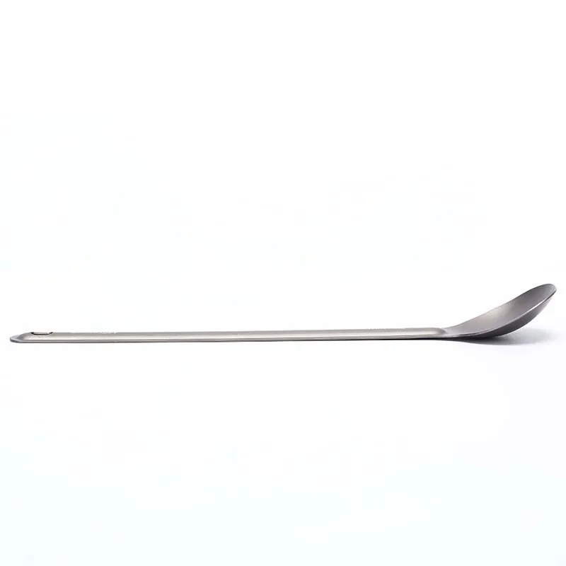 -Manejado de titanio cuchara 21,5 cm x 3,9 cm de cuchara al aire libre vajilla