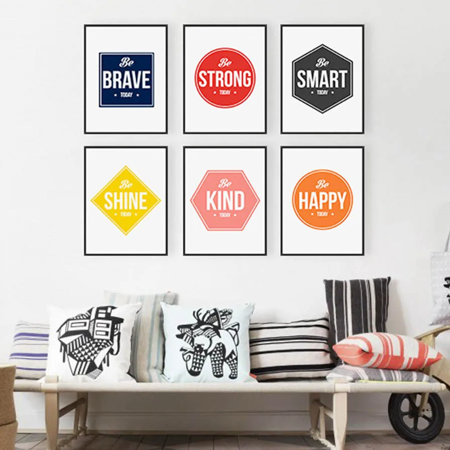 

Colorful Minimalist Motivational Typography Life Quotes A4 Art Prints Poster Wall Picture Canvas Painting Living Room Home Decor