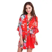 Красный китайский Для женщин Silk район Мини халат сексуальное кимоно Ванна платье интимное белье пижамы плюс Размеры размеры s m l xl XXL, XXXL ZS028