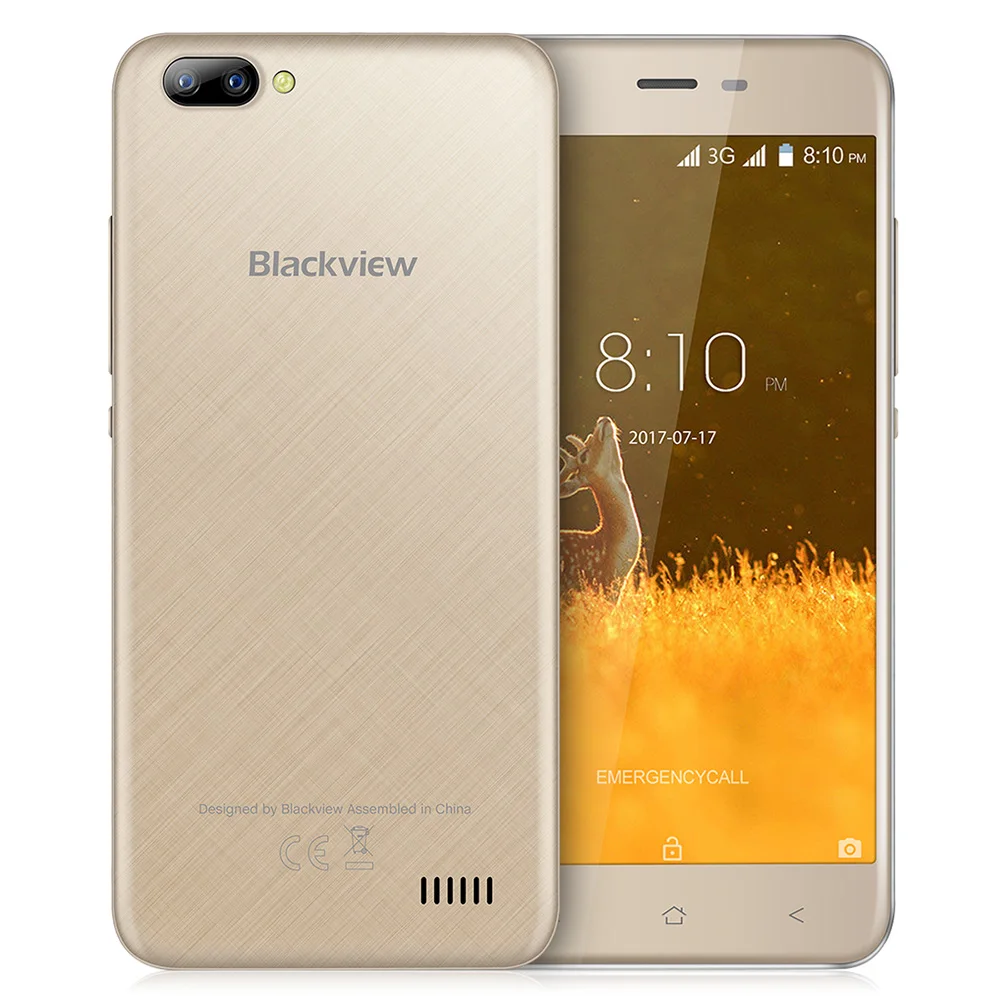 Blackview A7 Android 7 0 MTK6580A 4 ядра 5 &quotHD 16:9 ips Экран 1 ГБ + 8 0.3MP 5MP двойной сзади камеры Bluetooth 3g