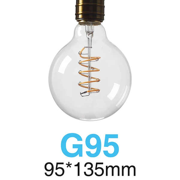 SOFT G95 E27 антикварная ретро Светодиодная лампа 1,8 Вт 3W 4 Вт 4,5 Вт 8 Вт винтажная лампа накаливания 220 в теплый белый RGB стеклянная лампа накаливания для украшения - Цвет: SOFT G95