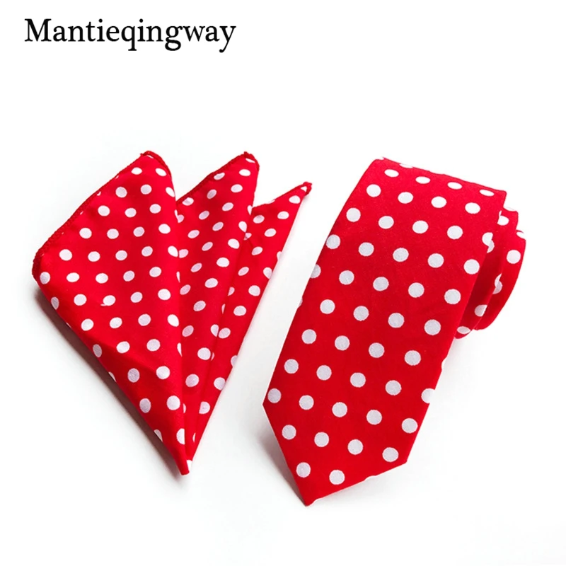 Mantieqingway классический 6 см Dot Nekctie и платок набор для мужчин модные вечерние милые мужские s набор Деловой носовой платок полотенце Gravatas костюм