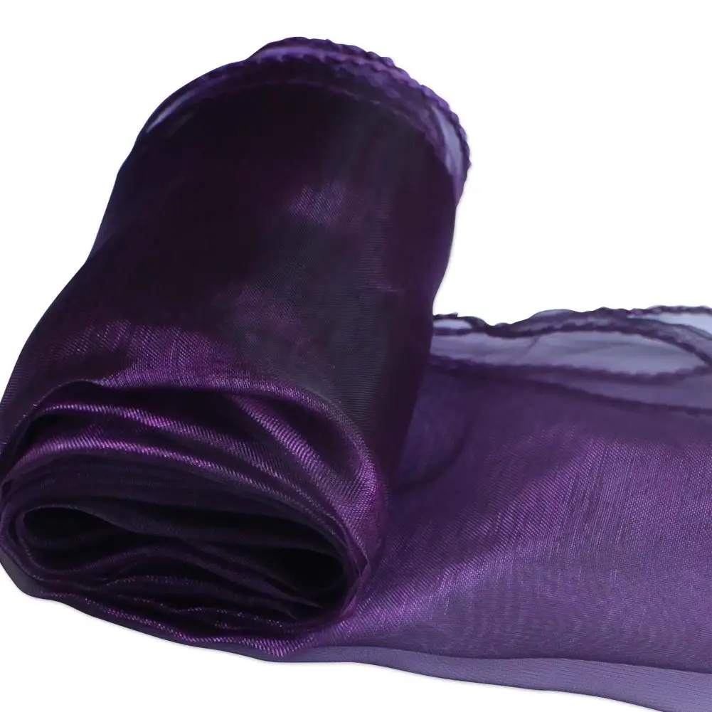 30x275 см мягкие прозрачные тканевые марлевые элементы из органзы, настольные дорожки для свадебной вечеринки, банкета, украшения, принадлежности для стульев, банты - Цвет: Deep Purple