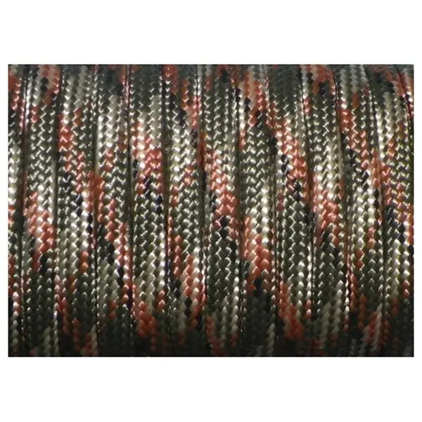 

550 Paracord 7 Inner Strands Mil Spec Type III Bushcraft Survival Lanyard Rope, 100 FT Army Green Camo (#4)