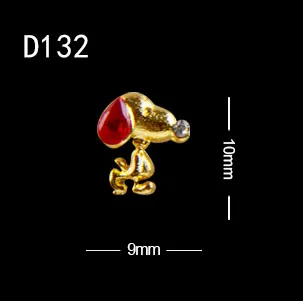TSZS 10 шт/партия 3D милая собака металлический Шарм Сплав для УФ-гель, акриловый дизайн ногтей в японском стиле - Цвет: D132