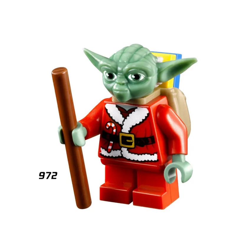 

Single Sale Super Heroes Star Wars 972 Santa Claus Master Yoda Building Blocks Figure Bricks Toys gift Compatible Legoed Ninjaed