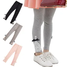 Узкие брюки-карандаш Мода цветок Леггинсы Детские хлопковые леггинсы для девочек детские полной длины леггинсы Infantil Para Meninas