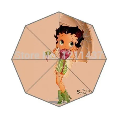 Изготовленный На Заказ идеальный подарок зонта хорошего качества Betty boop Мода 43,5 дюймов 3 складные зонты