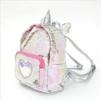 

New Women Sequins Backpack Cute Unicorn Schoolbags For Teenage Student Girls Satchel Female mochila de couro Packpack School Bag