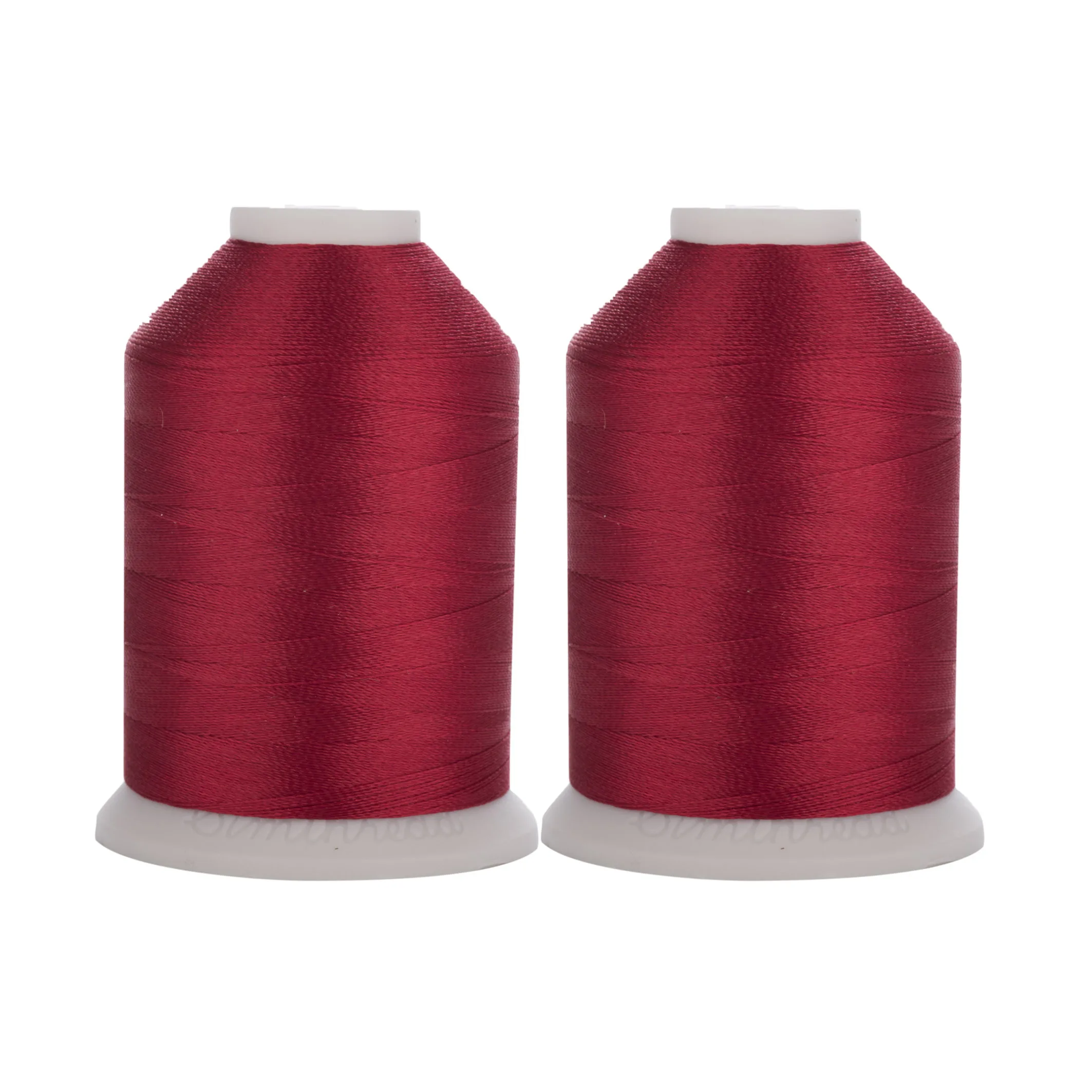 

Simthread Red 800 Trilobal Polyester Embroidery thread Sewing Thread 40wt Tkt 120 Tex 27 in 1100Y with 2 huge Spools