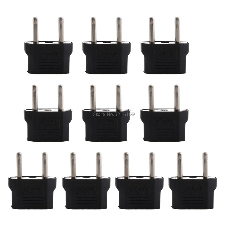 Для 10 шт./компл. US USA to EU Europe AC Power Travel Wall Plug Adapter Converter Promotion | Обустройство дома