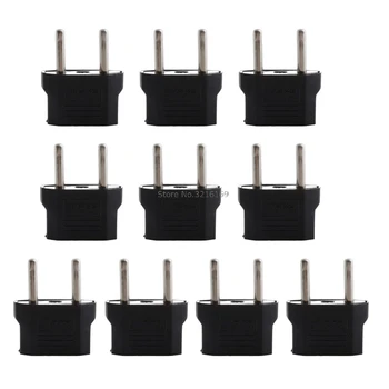 

For 10PCS/Set US USA to EU Europe AC Power Travel Wall Plug Adapter Converter Promotion