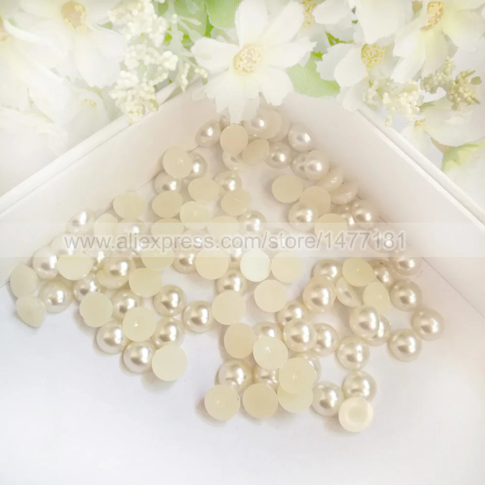 10mm Half Round Pearls ivory-1