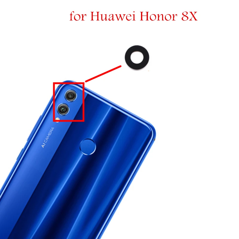 2 шт. для huawei Honor 8X задняя Камера Стекло Задняя крышка объектива Камера Стекло с помощью клейкой ленты 3м для huawei Honor 8X Замена Ремонт Запасная часть