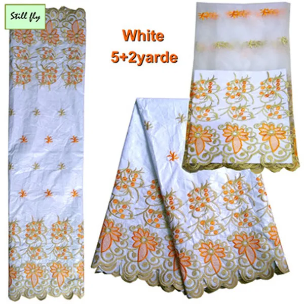 Белый Базен riche getzner высокого качества из жаккардовой парчи с французским тюлевым кружевом для женщин платья 5+ 2 ярдов/партия LDB-01