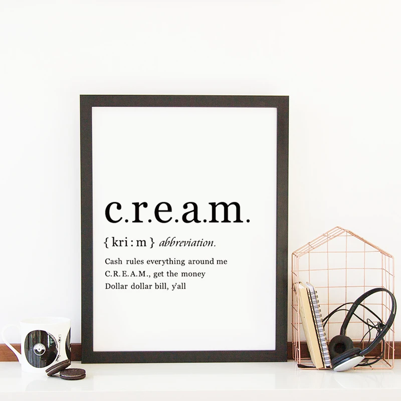 Wu Tang Clan Rap Lyrics Definition Quote Wall Art Print , Hip Hop