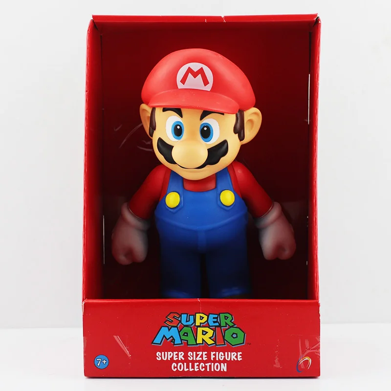 Retail 5 Styles 9'' 23cm Super Mario Bros Mario Yoshi Luigi Koopa Bowser Toad PVC Action Figures Toys with Box Free Shipping