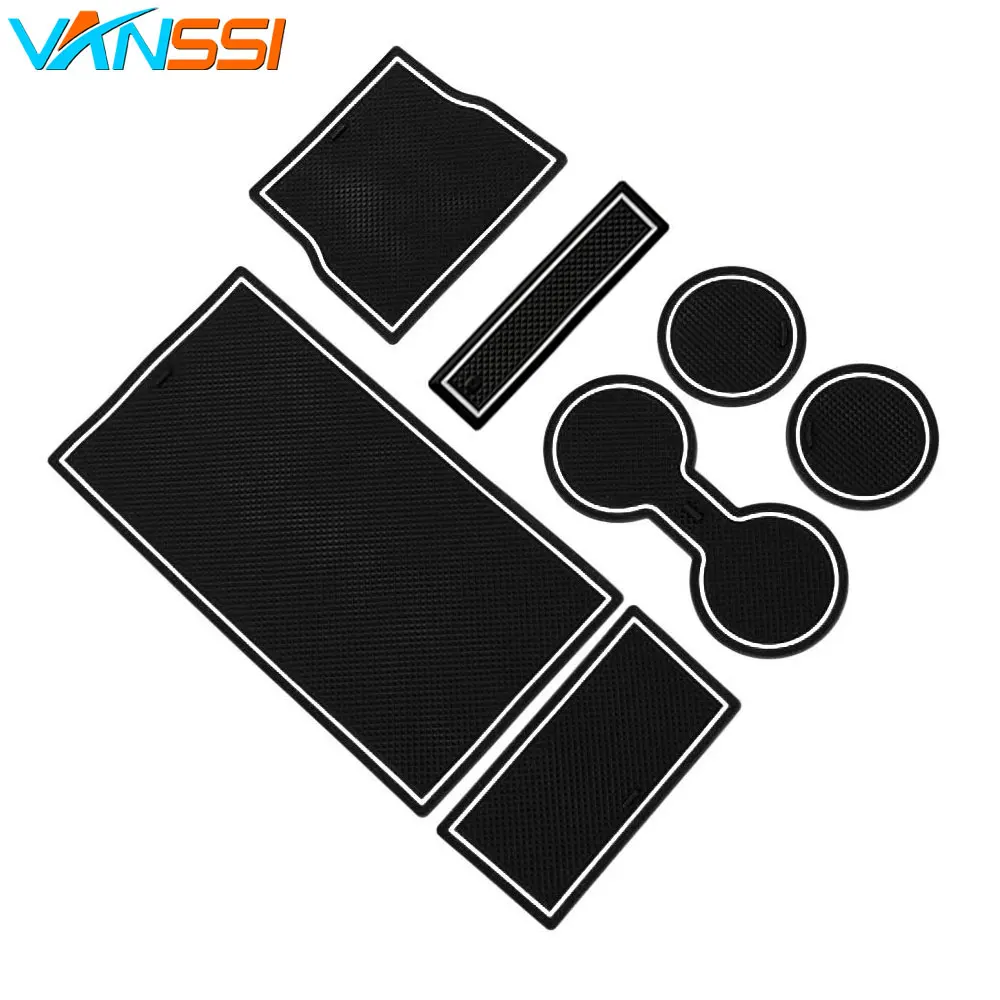 

7pc/Set Tesla Model 3 Custom Fit Cup and Center Console Liner Door Groove Mat