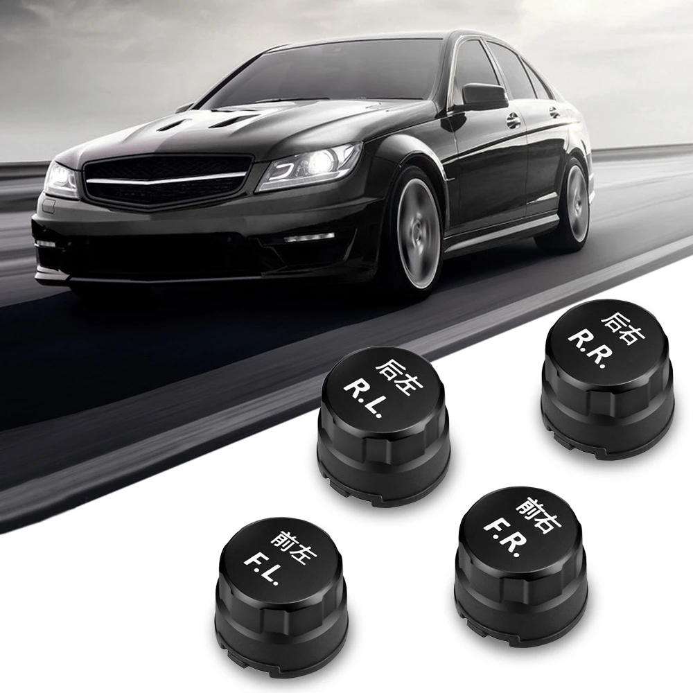 

BLE TPMS Car Tire Pressure Monitor System Alarm 4 External Sensors Bluetooth Waterproof App Connecting Tire Pressure Gauge